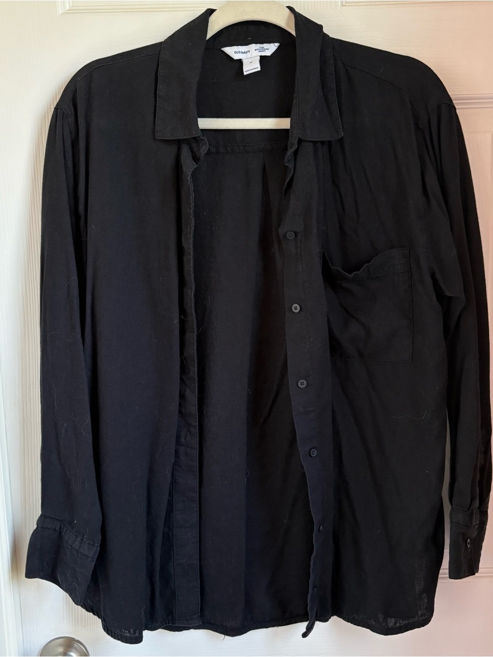 Old Navy Black Boyfriend Button-Up Shirt